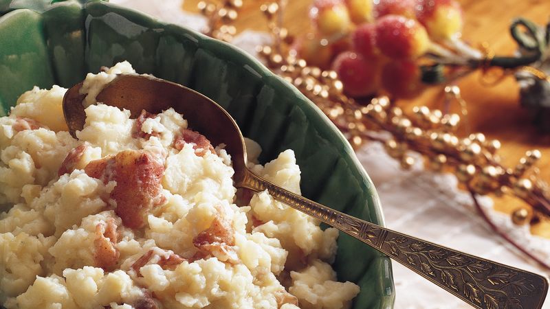 Smashed Red Potatoes with Gorgonzola Cheese