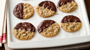 Dipped Oatmeal Chocolate Chip Cookies