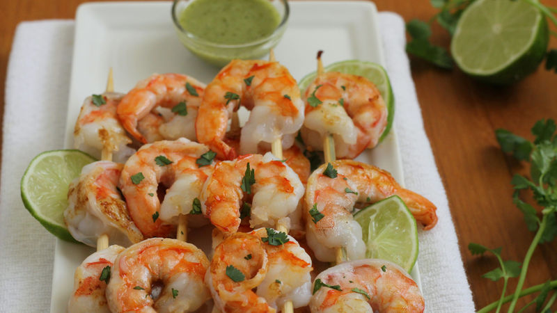 Grilled Shrimp with Cilantro Sauce
