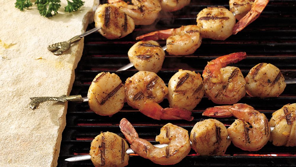 Barbecued Shrimp and Scallop Kabobs Recipe - Pillsbury.com Barbecued Shrimp and Scallop Kabobs Recipe - Pillsbury.com