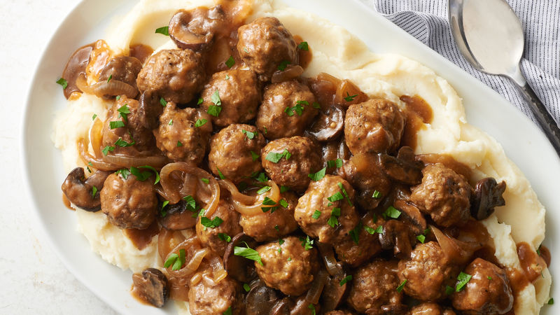 Boulettes de viande au bifteck Salisbury à la mijoteuse