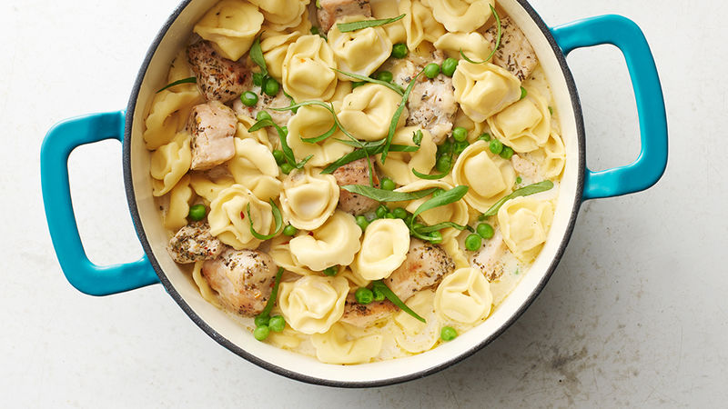 One Pot Creamy Chicken And Tortellini Recipe Tablespoon Com