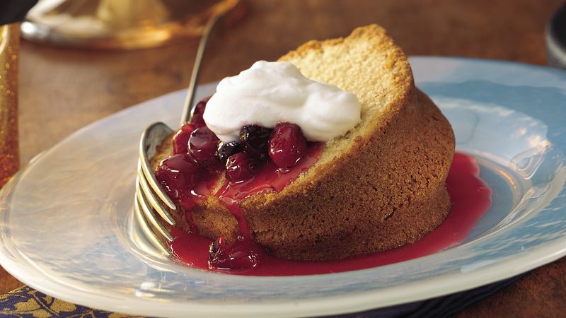 Almond Pound Cake with Cherry-Berry Sauce