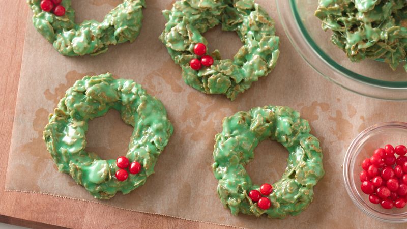 No Bake Christmas Wreath Cookies Recipe Bettycrocker Com