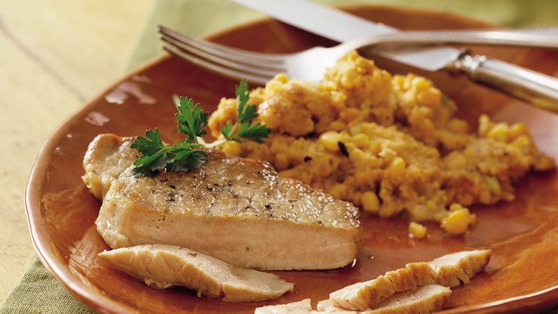 Slow-Cooker Pork Chops with Corn Stuffing