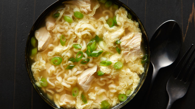 Egg Drop Ramen Soup with Chicken Recipe -