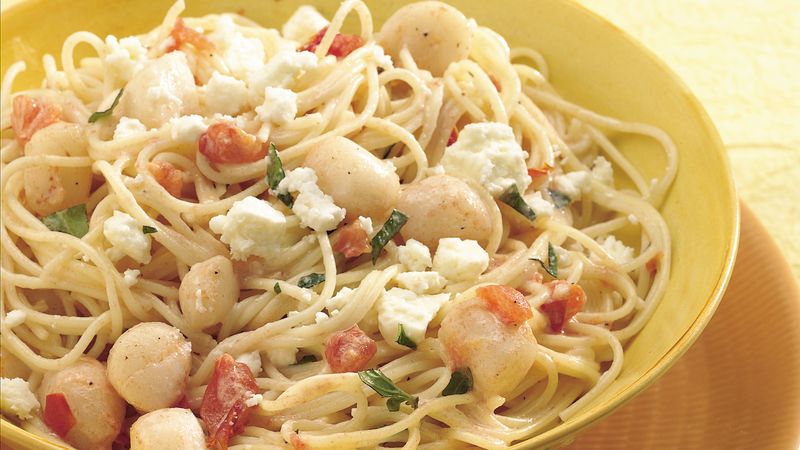 Creamy Scallops With Angel Hair Pasta Recipe Bettycrocker Com