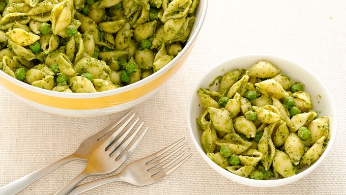Pesto Shells and Peas Pasta