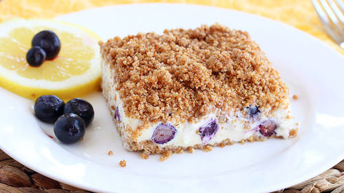Lemon-Blueberry Frozen Crunch Cake-image
