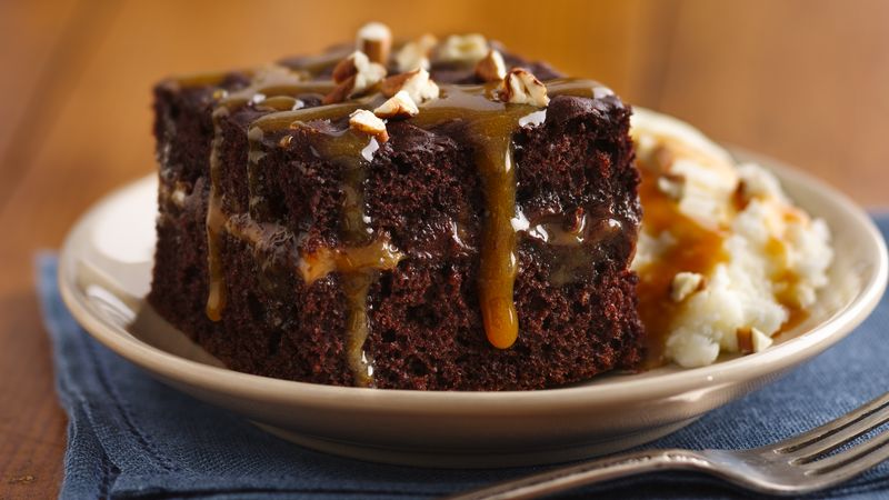 Chocolate Turtle Cake Recipe Bettycrocker Com