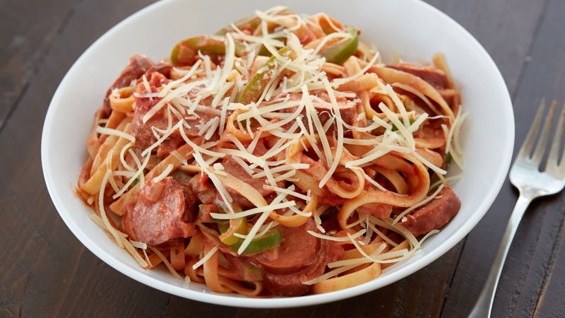 Cajun Pasta with Smoked Sausage Recipe - BettyCrocker.com