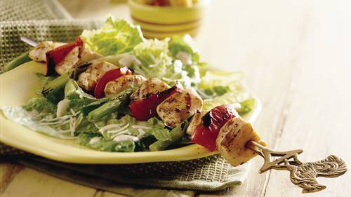 Grilled Chicken Kabob Caesar Salad-image