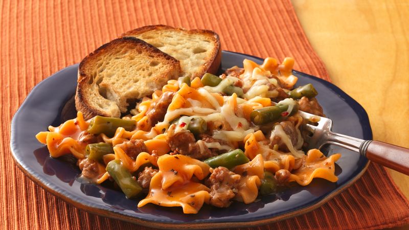 Spicy Sausage Lasagna Skillet