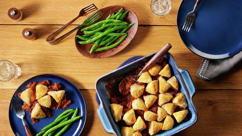 Biscuit Meat Loaf Casserole (Cooking for Two)