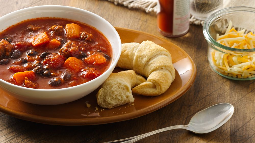 SlowCooker Sausage, Sweet Potato and Black Bean Chili recipe from