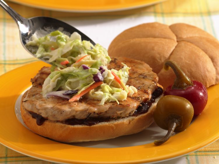 Pork Barbecue and Coleslaw Sandwiches recipe from