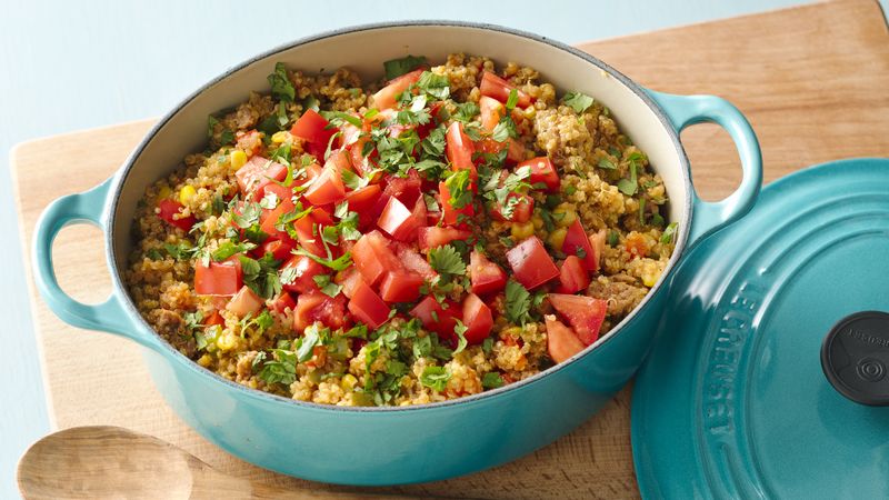 Casserole de quinoa à la saucisse épicée