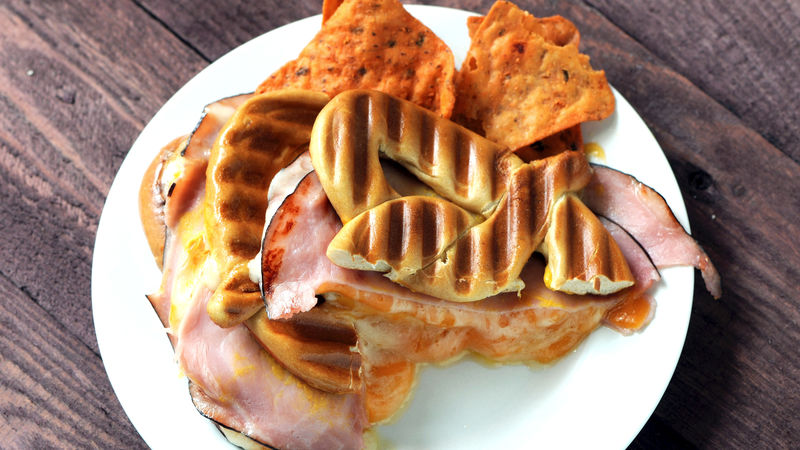 Soft Pretzel Grilled Ham and Cheese