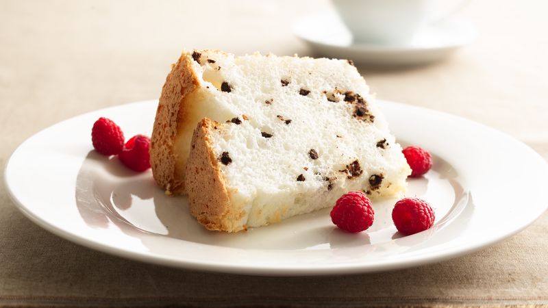 Low Fat Chocolate Chip Angel Food Cake Recipe Bettycrocker Com