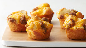 3-Ingredient Cheesy Sausage Biscuit Cups
