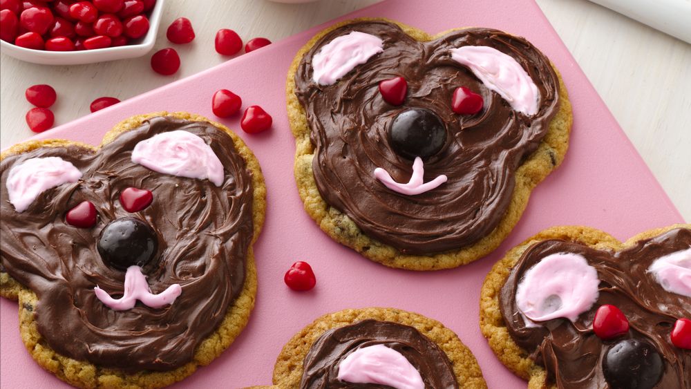 Valentine Teddy Bear Cookies