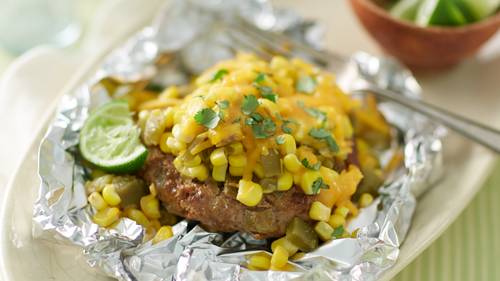 Green Chile Cheddar Burger Foil Packs-image
