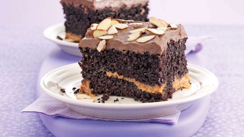 Caramel InBetween Fudge Cake recipe from