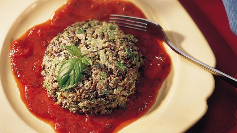 Wild Rice and Broccoli Timbales