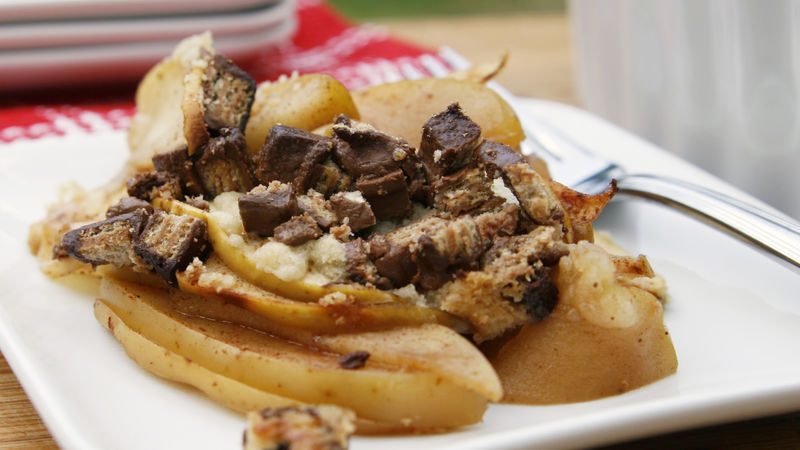 Leftover Halloween Candy Apple Crisp