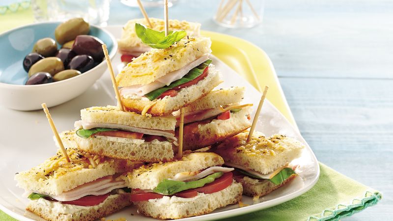 Mini Turkey Focaccia Sandwiches Recipe 