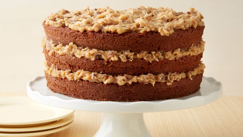 German Chocolate with Coconut-Pecan Frosting Recipe Pillsbury.com