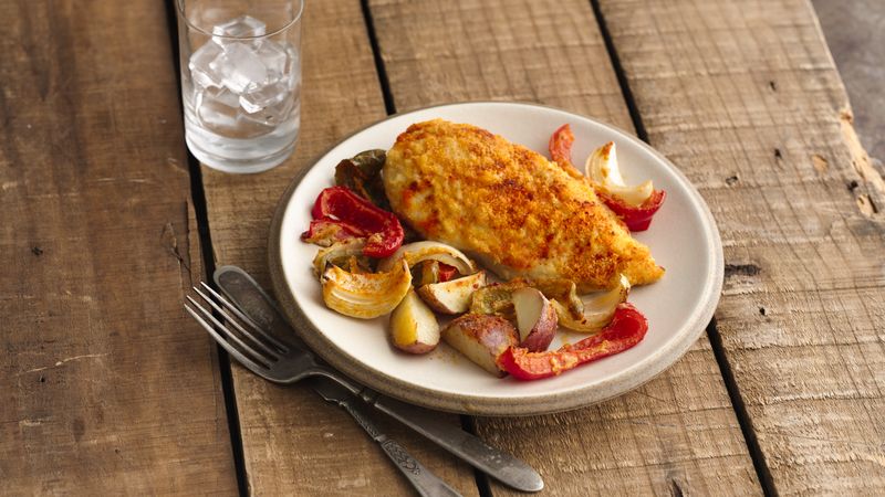 Easy Baked Chicken And Potato Dinner For Two Recipe Bettycrocker Com