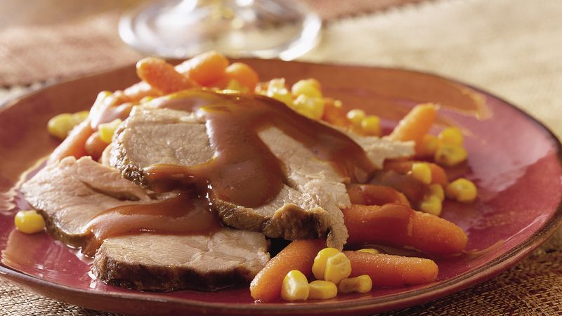 Slow-Cooker Glazed Pork Roast with Carrots and Corn