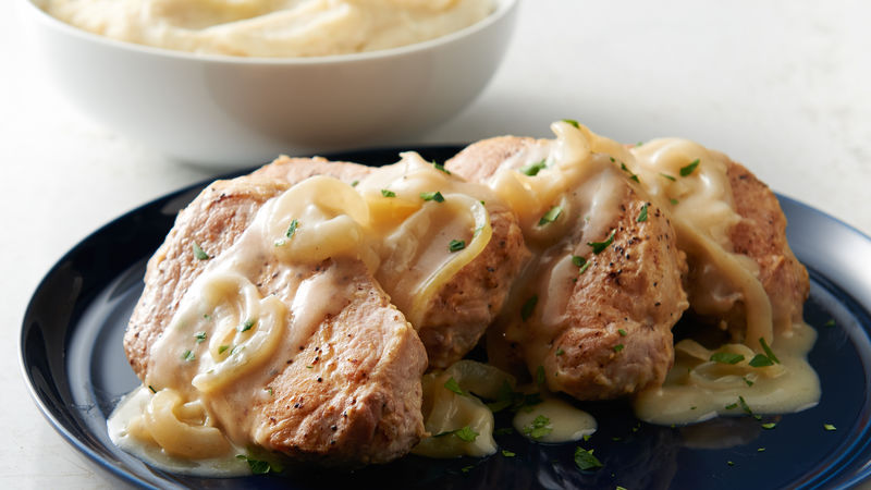 Creamy Parmesan Pork Chop Skillet Recipe - BettyCrocker.com