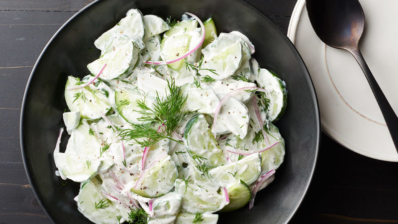 Creamy Cucumber Salad Recipe  Pillsbury.com