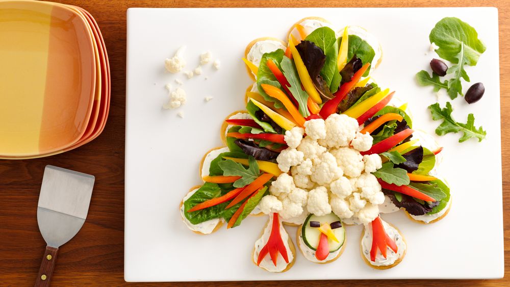 Crescent Turkey Shaped Veggie Platter