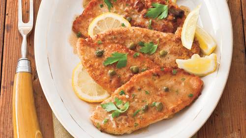 Turkey Cutlets with Lemon-Caper Sauce image