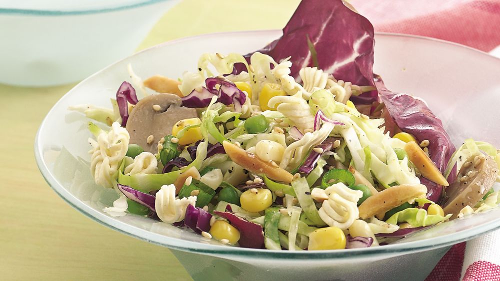 Cabbage Salad Vinaigrette with Crunchy Noodles Recipe