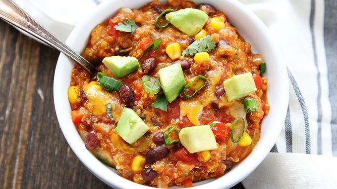 Slow Cooker Enchilada Quinoa Casserole