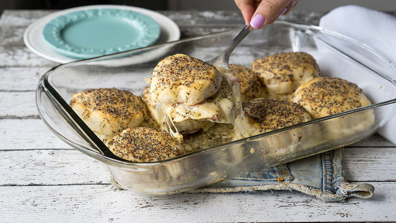 Hot Ham and Cheese Biscuit Sandwiches