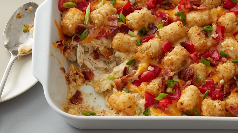 Chicken Bacon Ranch Tater Tots Casserole Recipe Bettycrocker Com