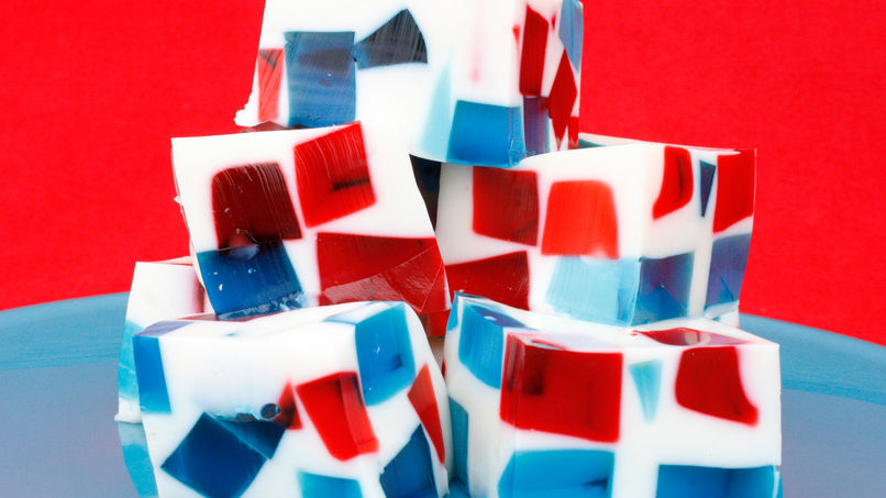 4th of July Stained Glass Gelatin Squares