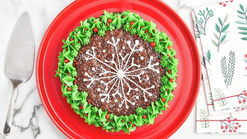Snowflake Brownie Cake