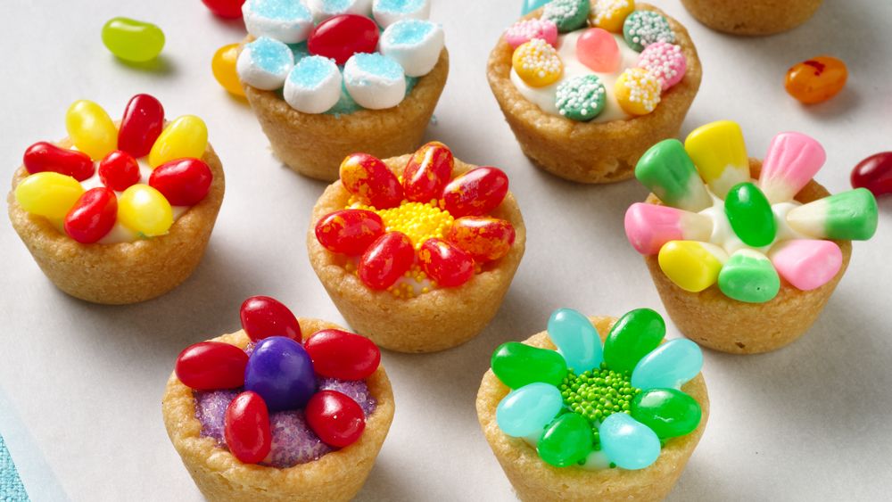 Jelly Bean Flower Cookie Cups recipe from