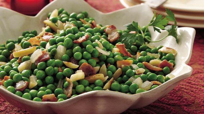 Peas with Bacon and Almonds