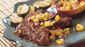 Grilled Jamaican Jerk Pork Chops with Mango Salsa