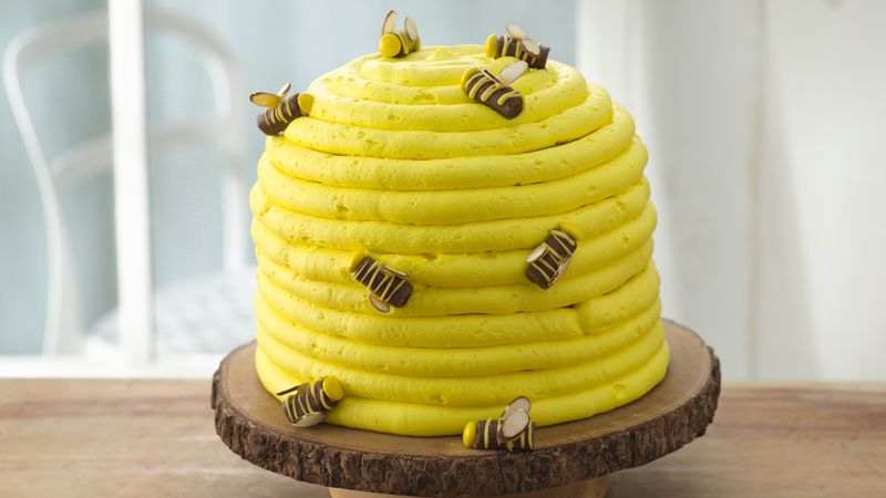 Gâteau au citron et au miel en forme de ruche