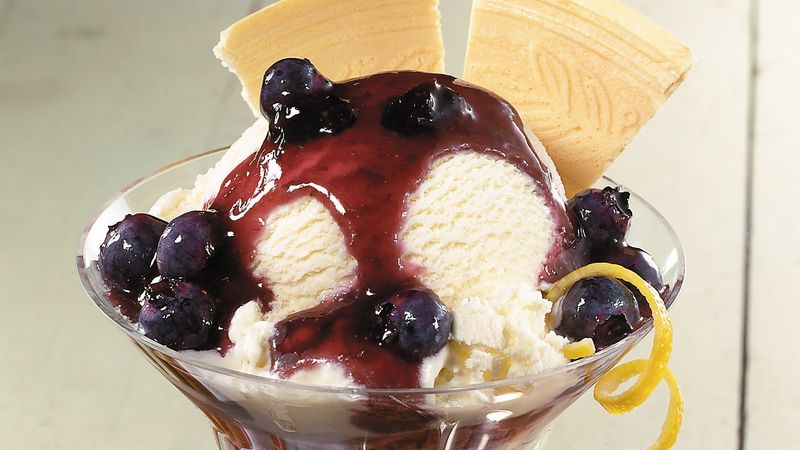 Lemon-Ginger-Blueberry Sundaes