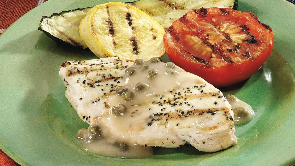 Grilled Chicken with Wine Caper Sauce recipe from