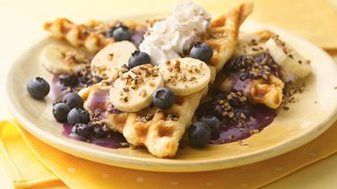 Quick and Fruity Crescent Waffles